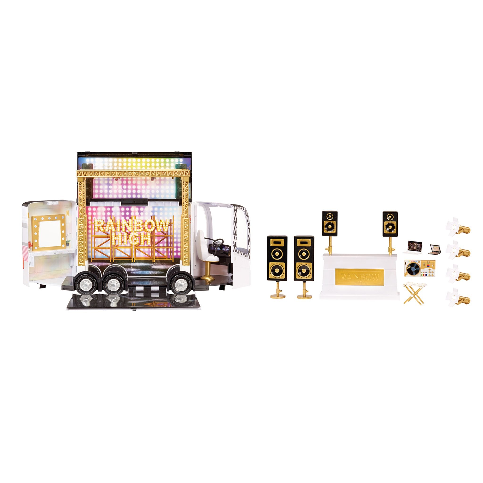 Hot Deal! Rainbow High Rainbow Vision Tour Bus & Stage Playset for Kids' Imaginative Play