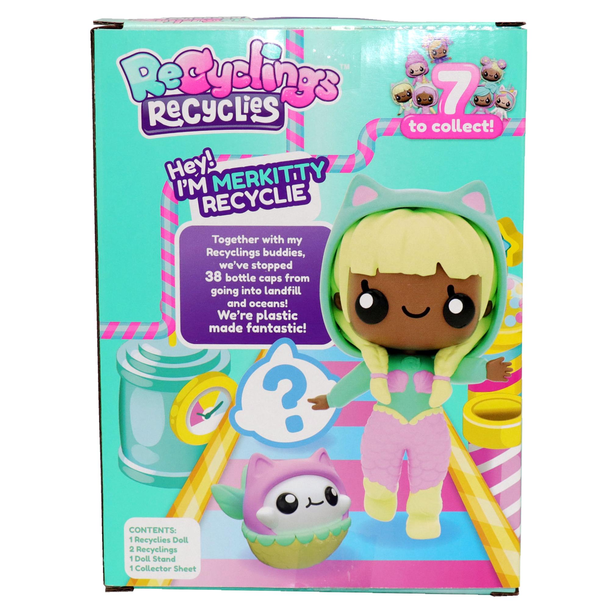 Eco - Friendly Recyclies Merkitty Doll Set with Companion Figures