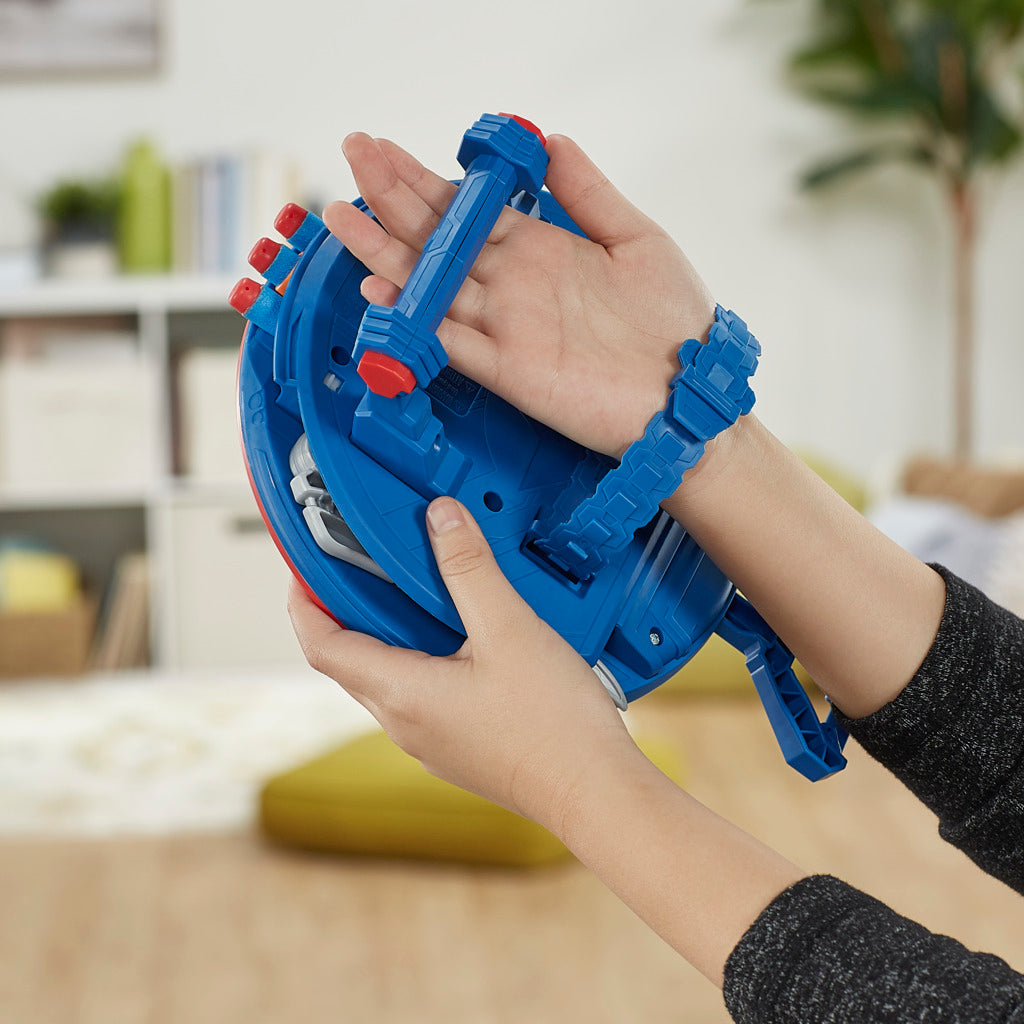 Hot! Marvel Mech Strike Mechasaurs Captain America Redwing Nerf Blaster Toy for Kids