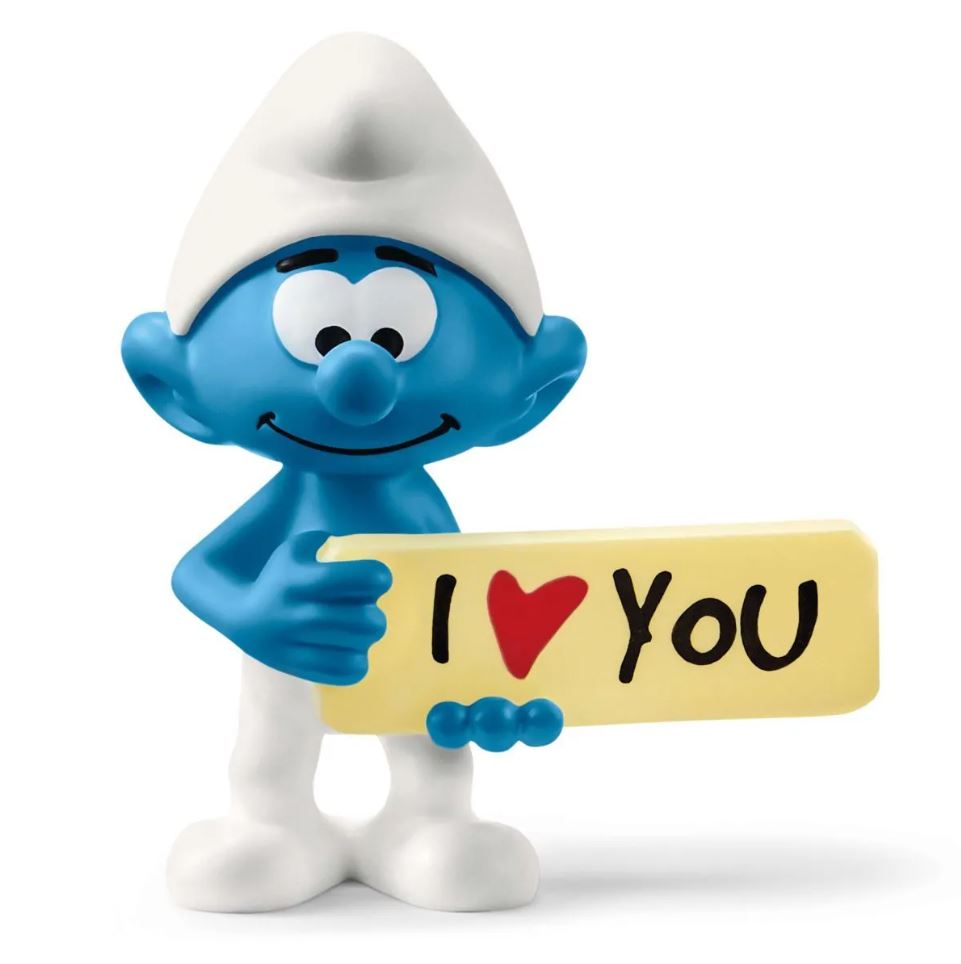 Hot Deal! Schleich Collectible Smurf Figurine Holding a Sign