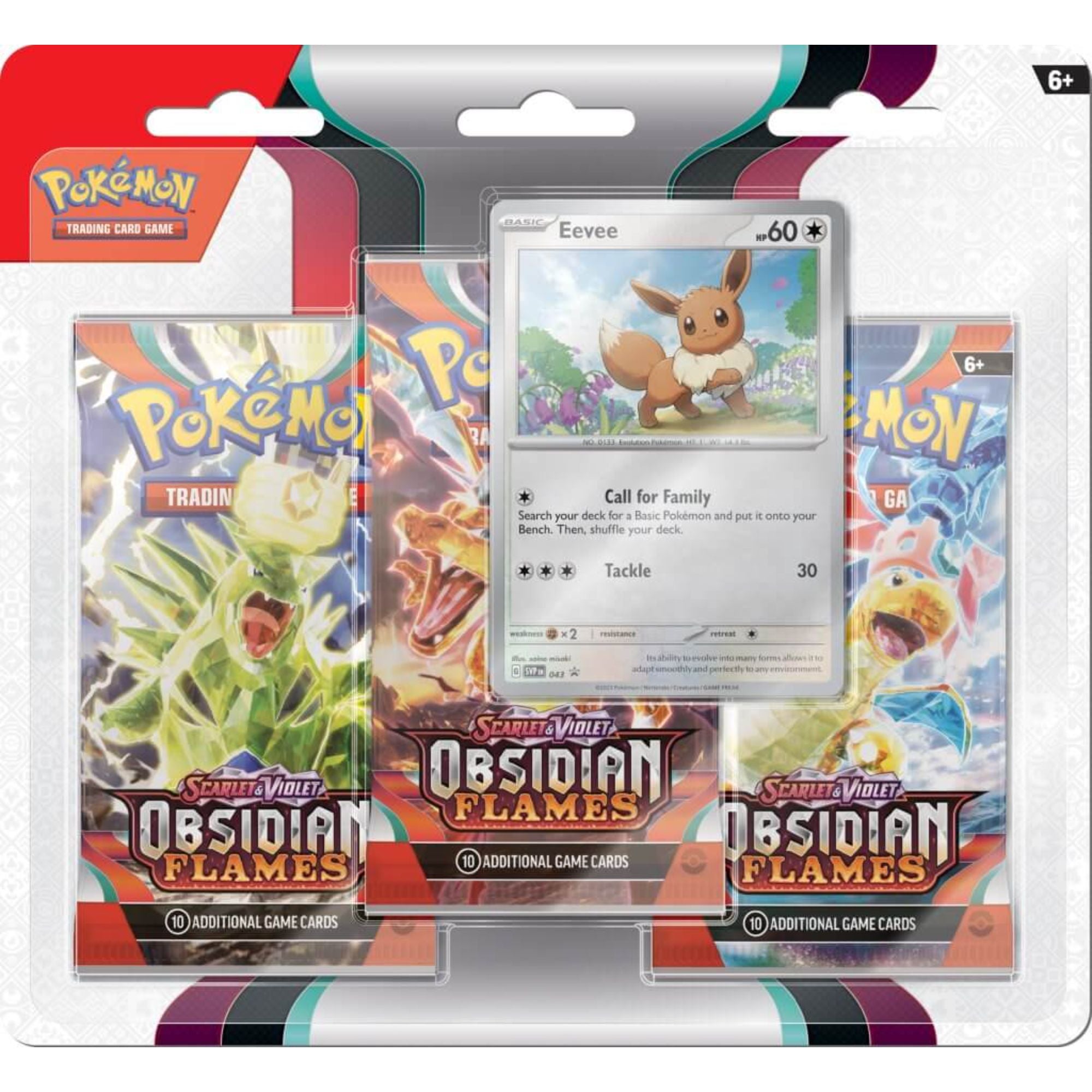 Hot Deal! Pokémon TCG Scarlet & Violet 3 Obsidian Flames Three-Booster Blister Pack