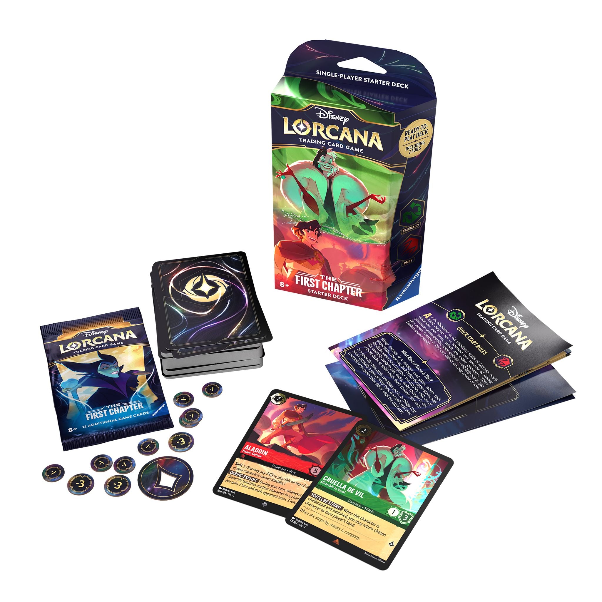 Hot Deal! Disney Lorcana Trading Card Game S1 First Chapter Starter Deck - Daring And Deception