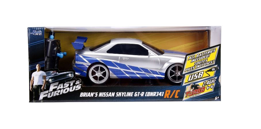 Hot Sale! Jada Fast & Furious Remote - Controlled Brian's Nissan Skyline GT - R 1:16 Scale