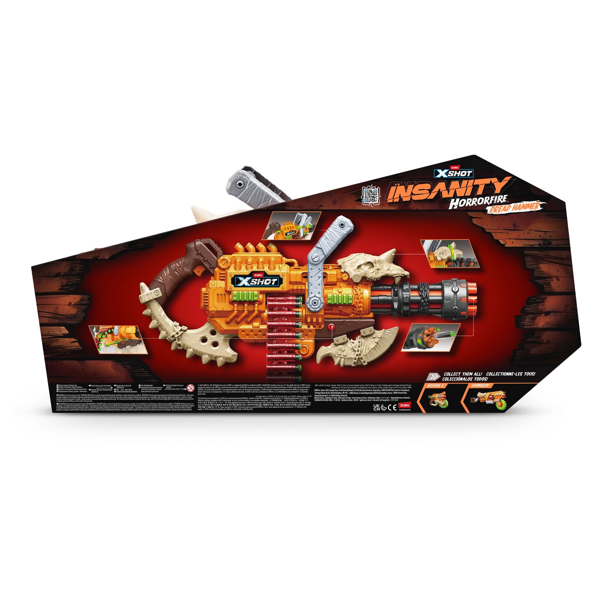 ZURU X Shot Horror Fire Dread Hammer: 48 Darts for Ultimate Blasting