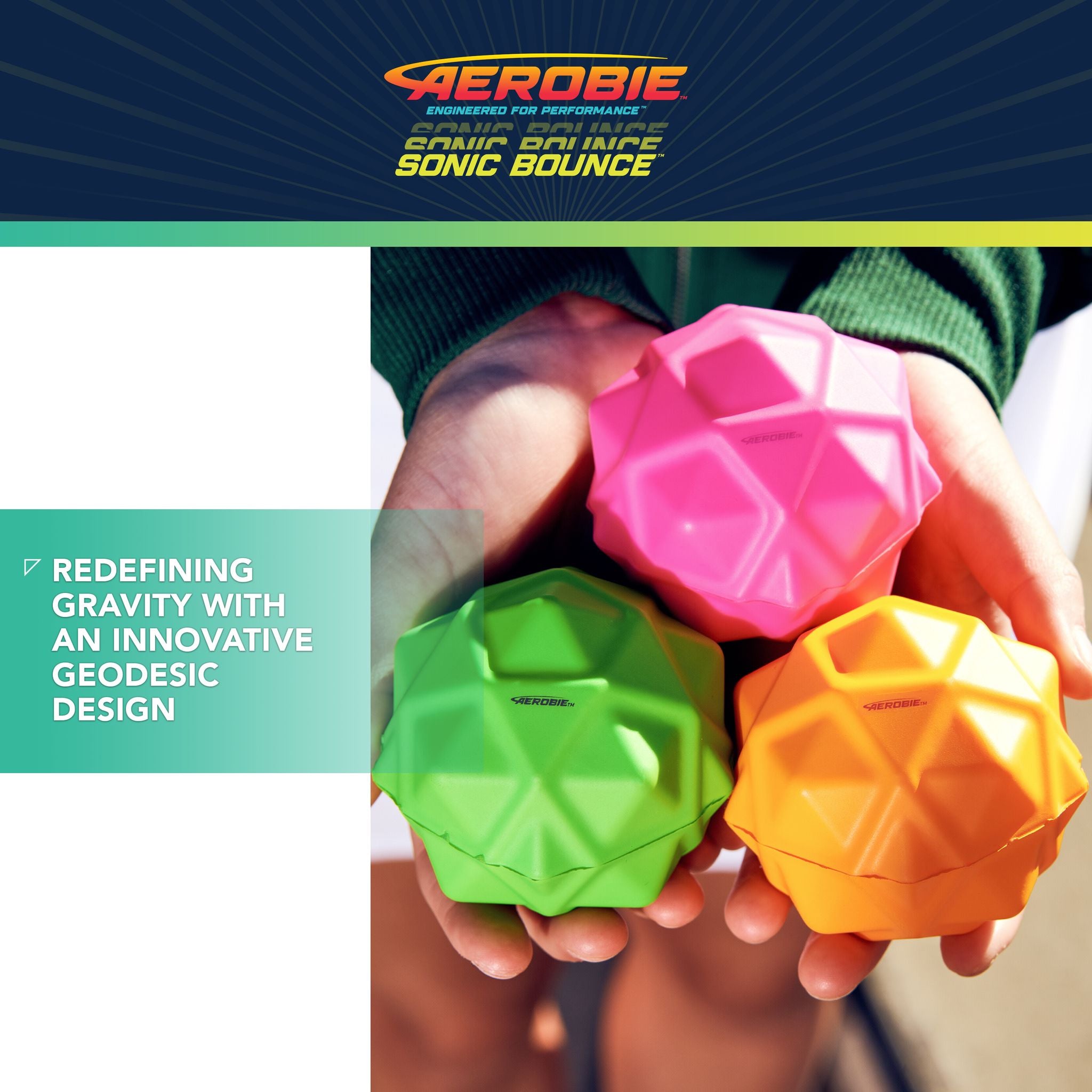 Get 3-Pack Aerobie Sonic Bounce Balls for Kids - High-Bounce Outdoor Toys!
