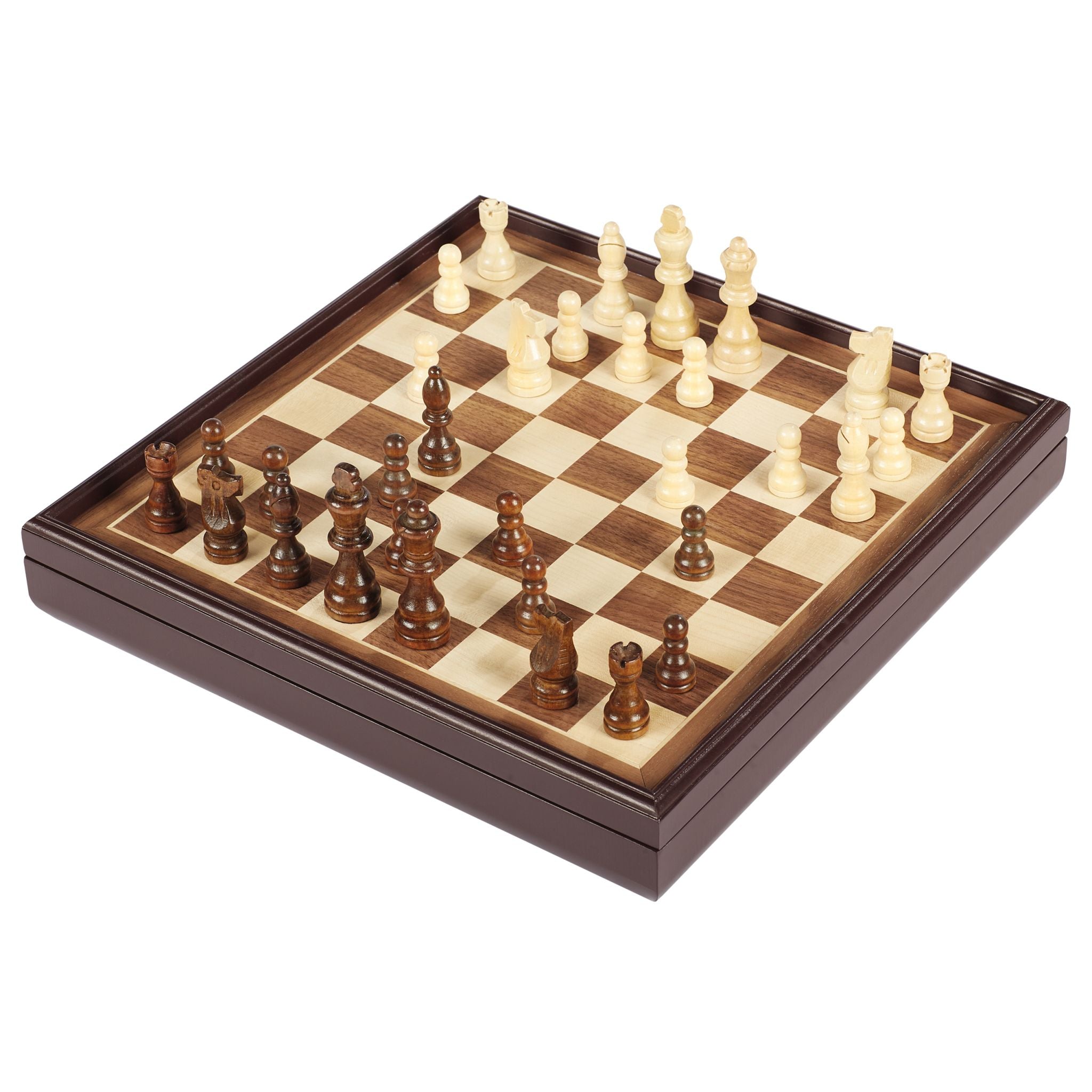 Cardinal Games Deluxe Legacy Wooden Box Set for Chess & Checkers