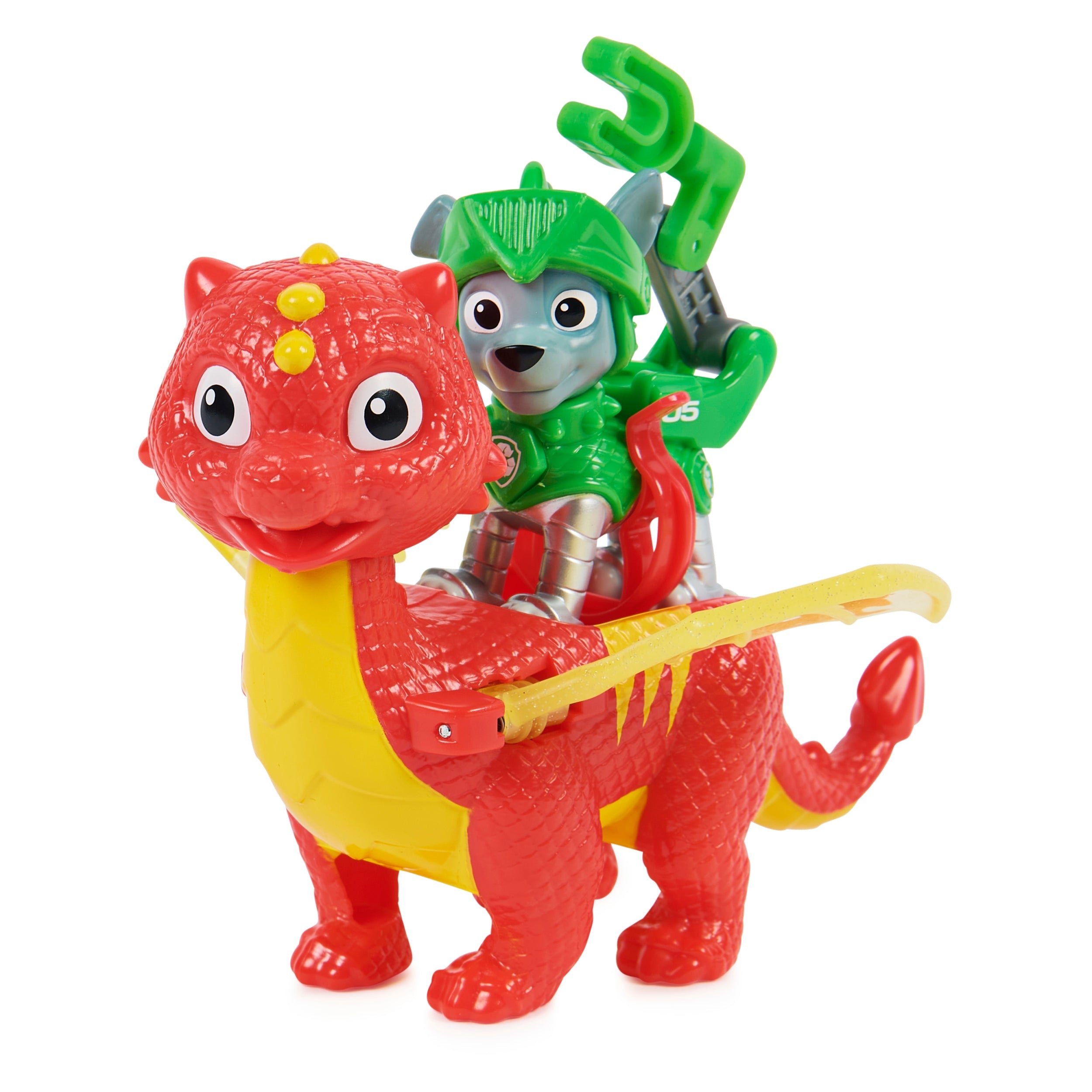 PAW Patrol Rescue Knights: Rocky and His Magical Dragon Flame Action Figures