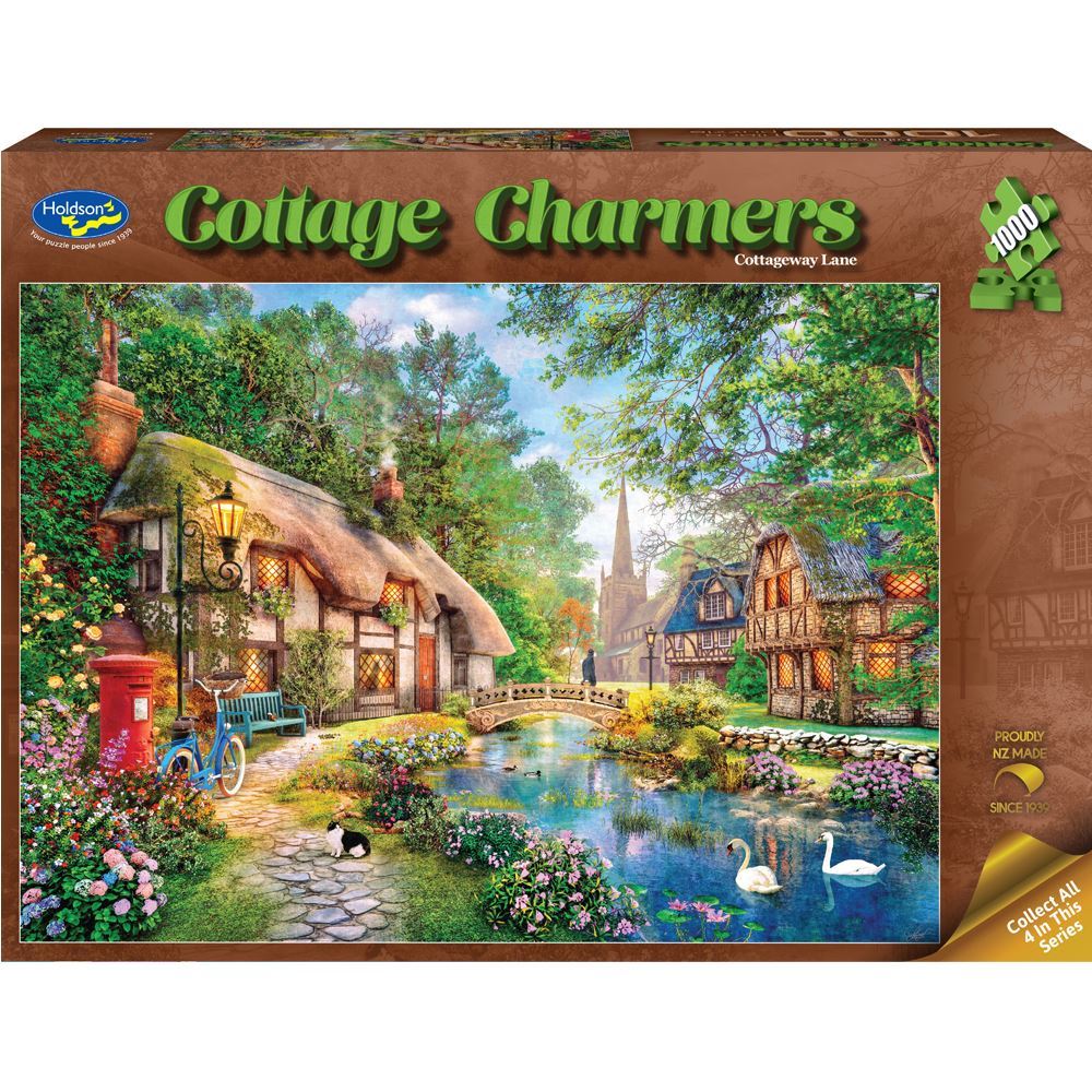 1000-Piece Cottage Charmers Jigsaw Puzzle - Cottageway Lane and More