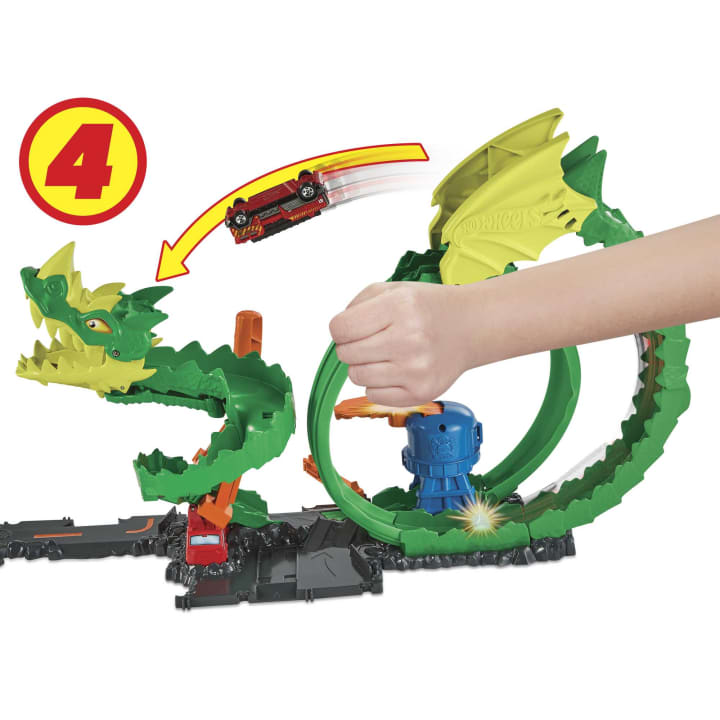 Hot Wheels Dragon Drive Firefight Set - Action - Packed Fun!