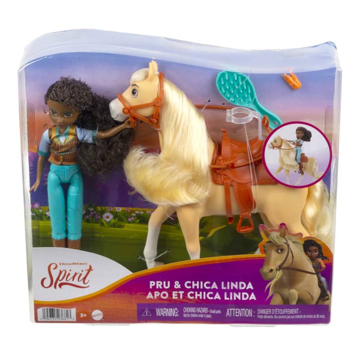 DreamWorks Spirit Adventure Set: 7-Inch Pru Doll and 8-Inch Chica Linda Horse Toy