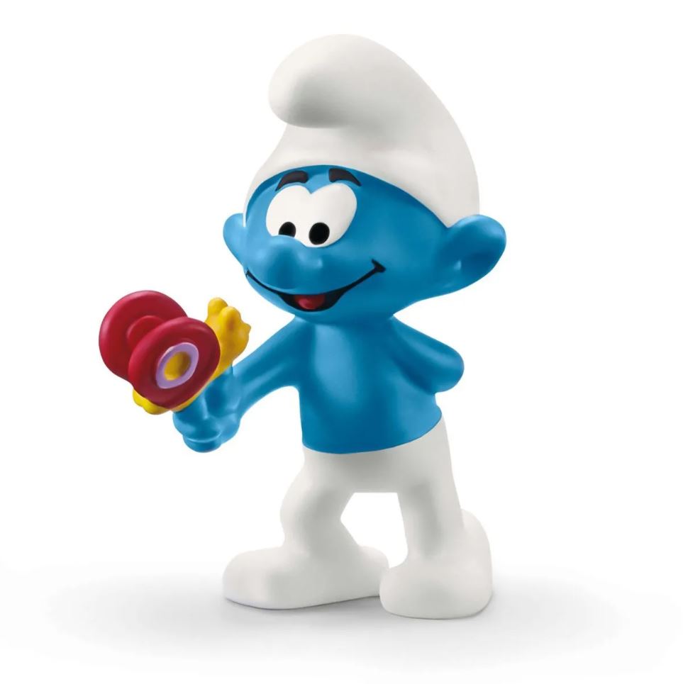 Schleich Collectible Smurf Figurine Holding a Colorful Butterfly - Great Deal