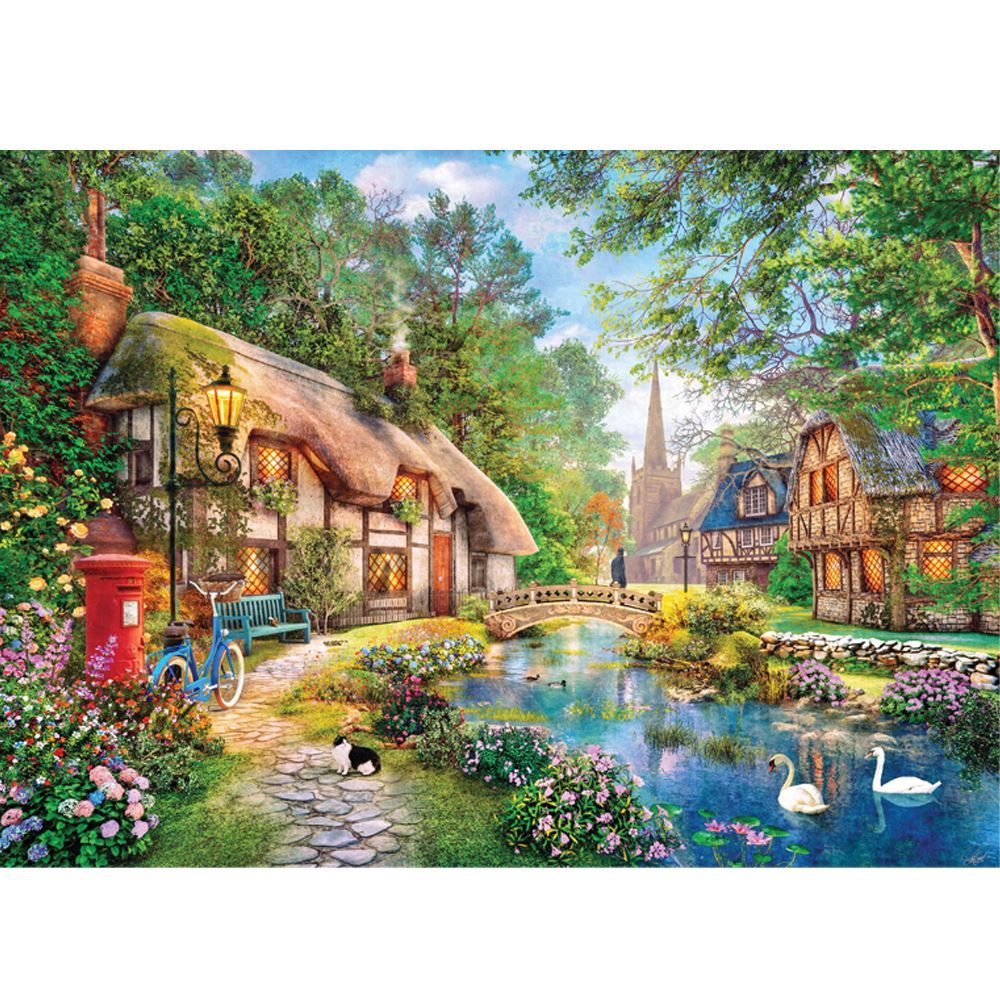 1000-Piece Cottage Charmers Jigsaw Puzzle - Cottageway Lane and More