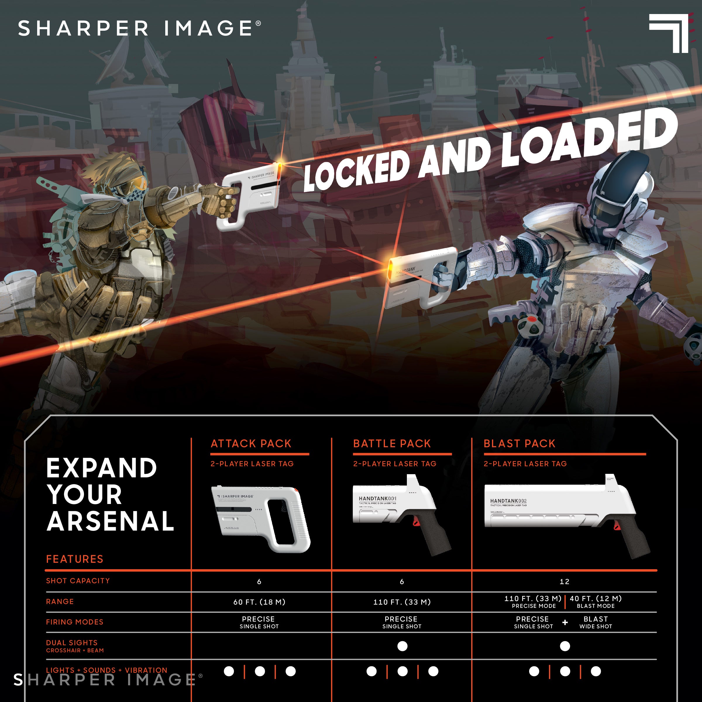 Sharper Image Laser Tag Handtank Blast Pack for Intense Team Battles