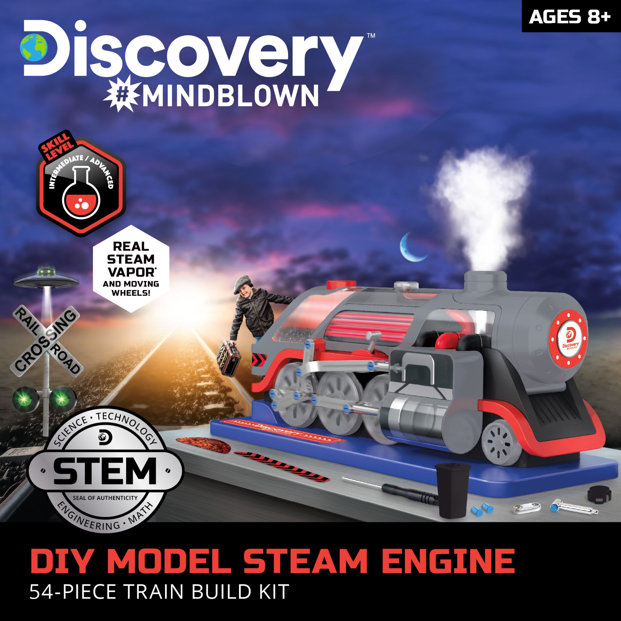 DIY Discovery Mindblown Realistic Model Steam Engine for Kids