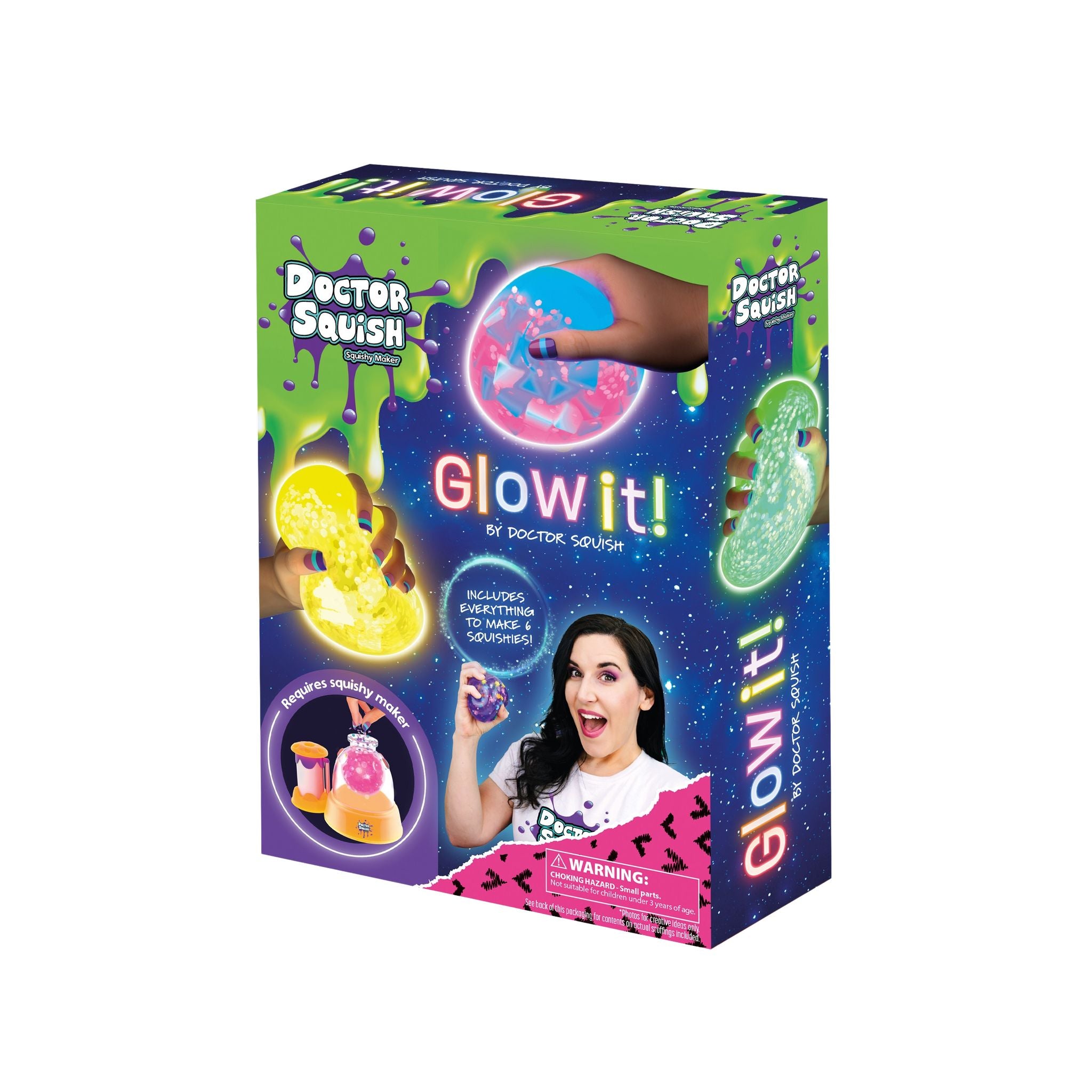 Doctor Squish Glow Edition Squishy Refill Pack for Endless Fun