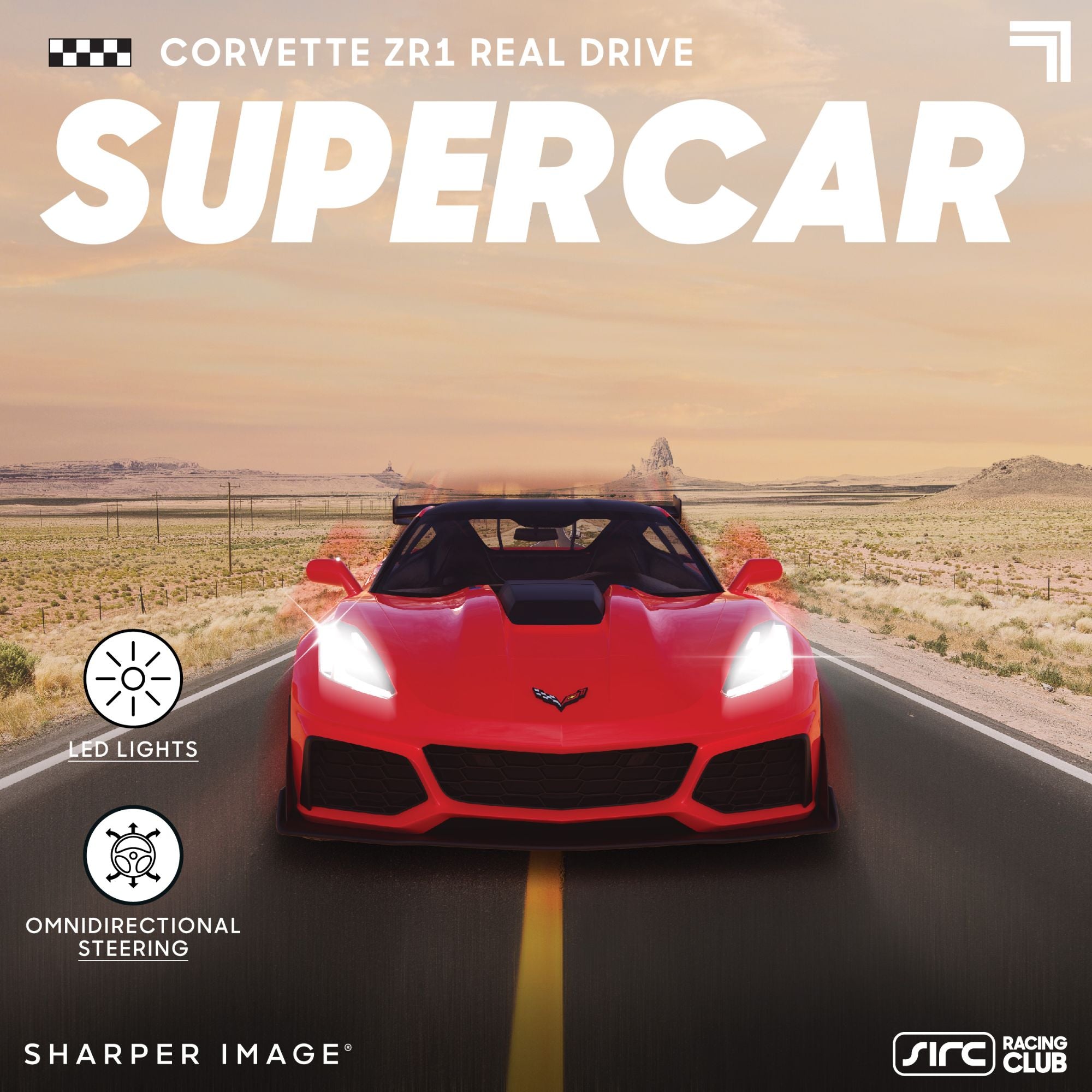 Sharper Image 1:16 Scale RC Real Drive Chevrolet Corvette with Dual Control Modes