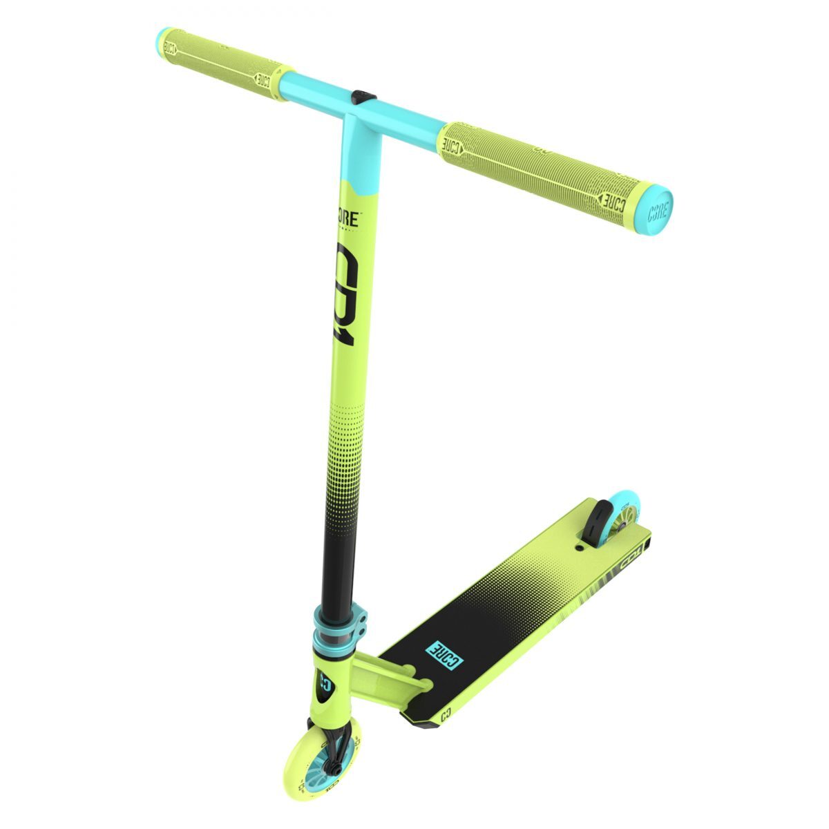 Hot Deal! Core CD1 Lime/Blue Complete Stunt Scooter for Beginners