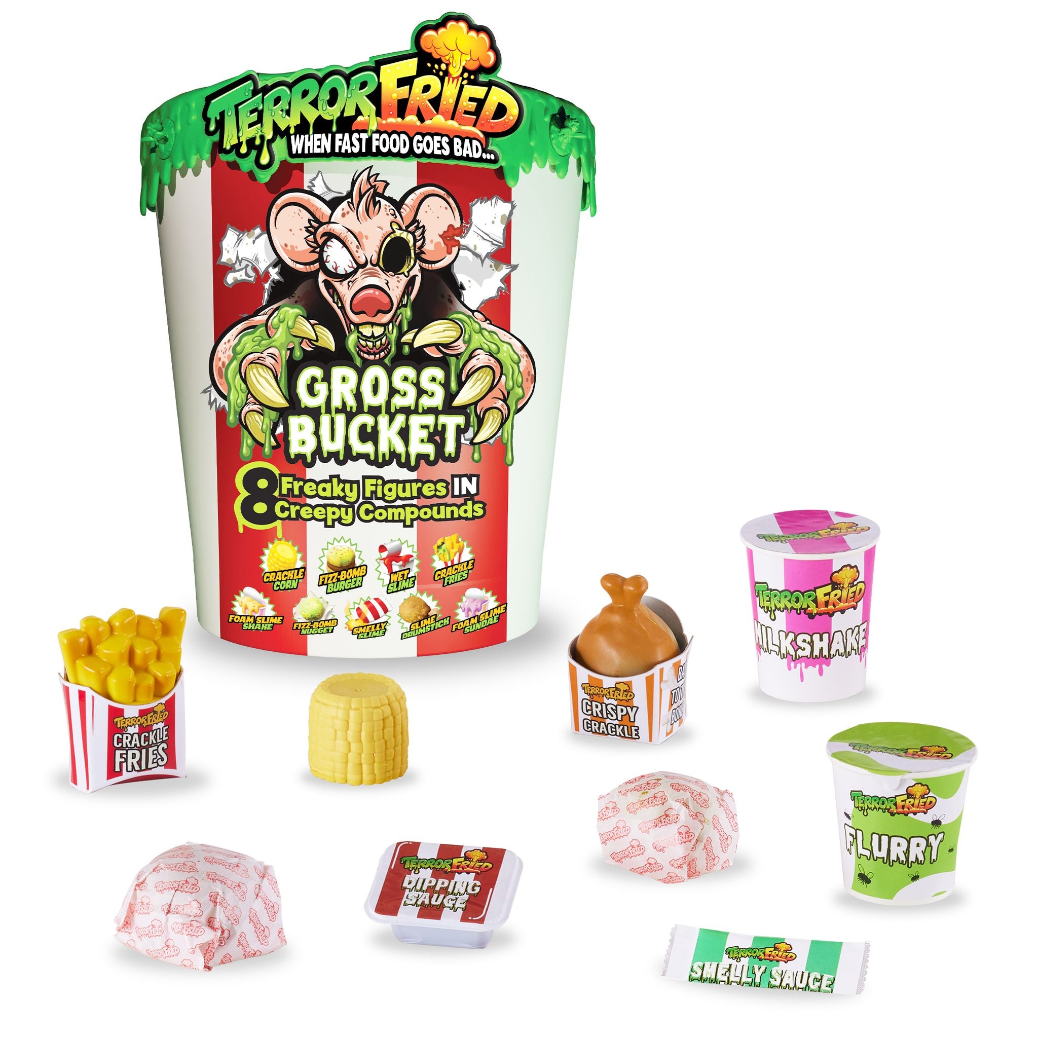 Get the Thrilling Terror Fried Gross Bucket - 8 Freaky Figures Inside!