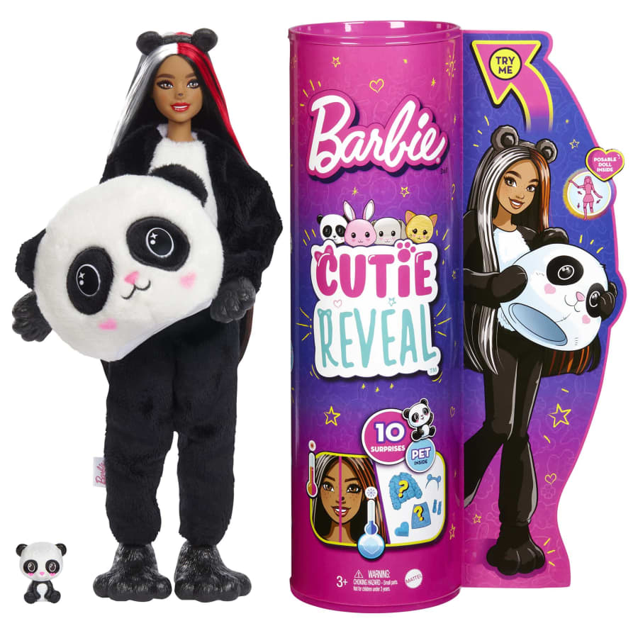 Hot Deal! Barbie Cutie Reveal Panda Doll Set with 10 Surprises