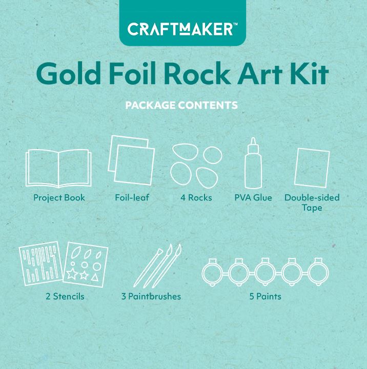Hinkler Gold Foil Rock Art Craftmaker Starter Kit