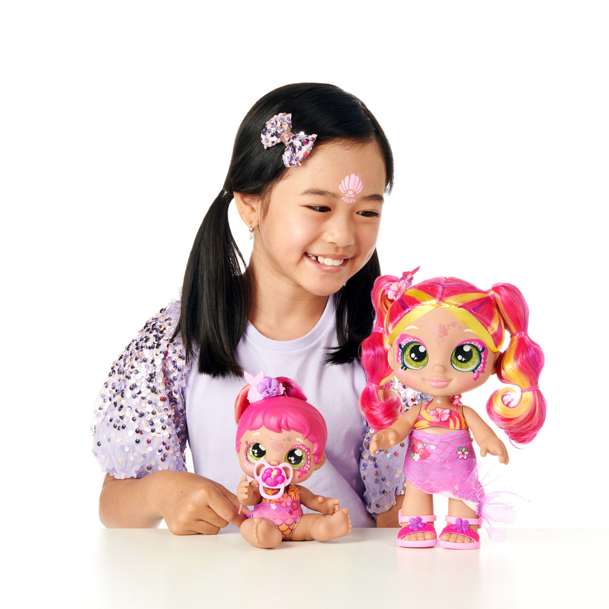 Hot Sale! Kindi Kids Dress - Up Magic Baby Doll - Sister Tulla Tropics Mermaid Toy
