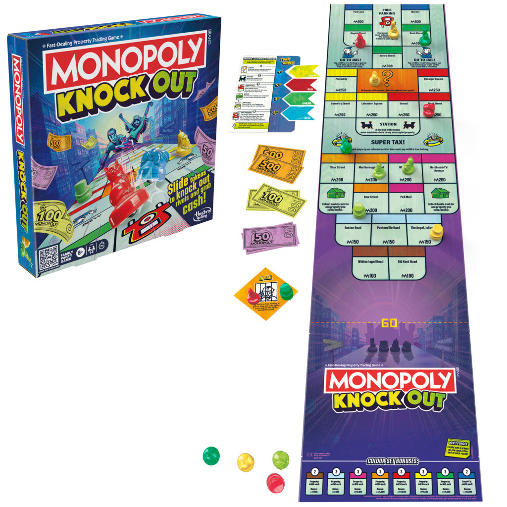 Hot Deal! Monopoly Knockout - An Up - and - Active Family Party Shuffleboard - Style Board Game