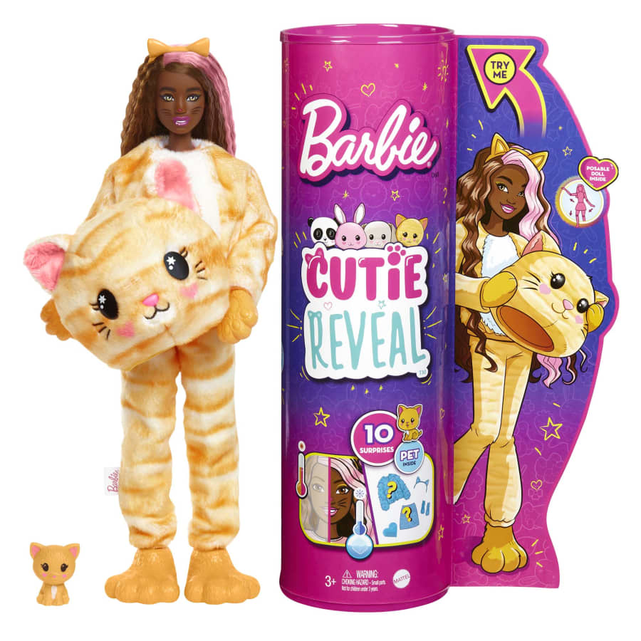 Hot Deal! Barbie Cutie Reveal Kitten Doll Set with 10 Surprises