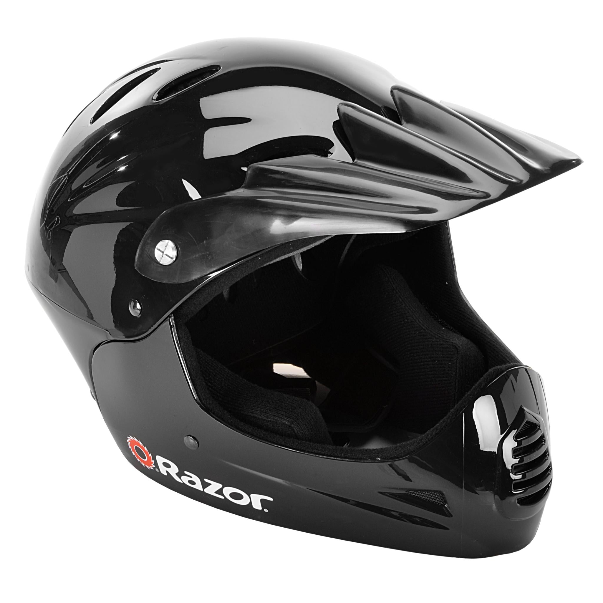 Hot Deal! Razor Gloss Black Full Face Helmet for Youth Riders