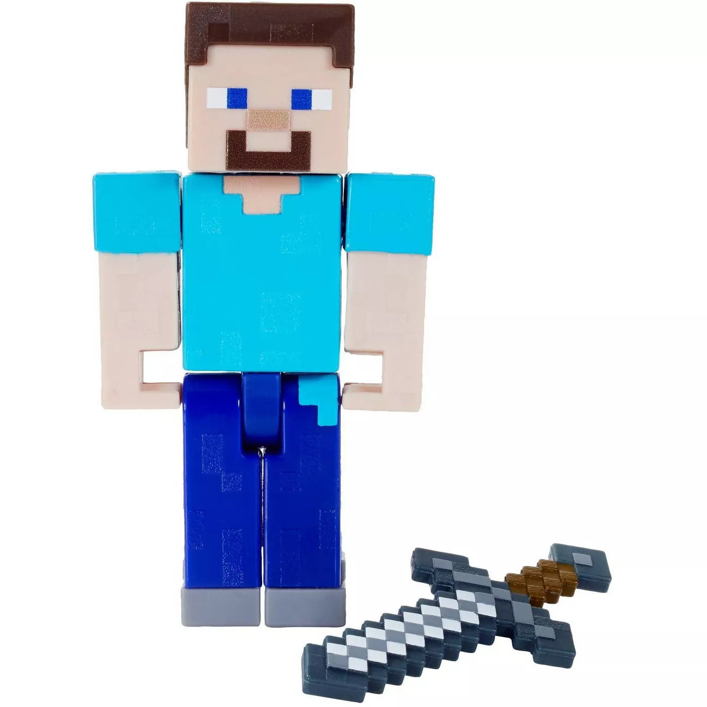 Hot! Minecraft Steve with Iron Sword Build-A-Portal Figure