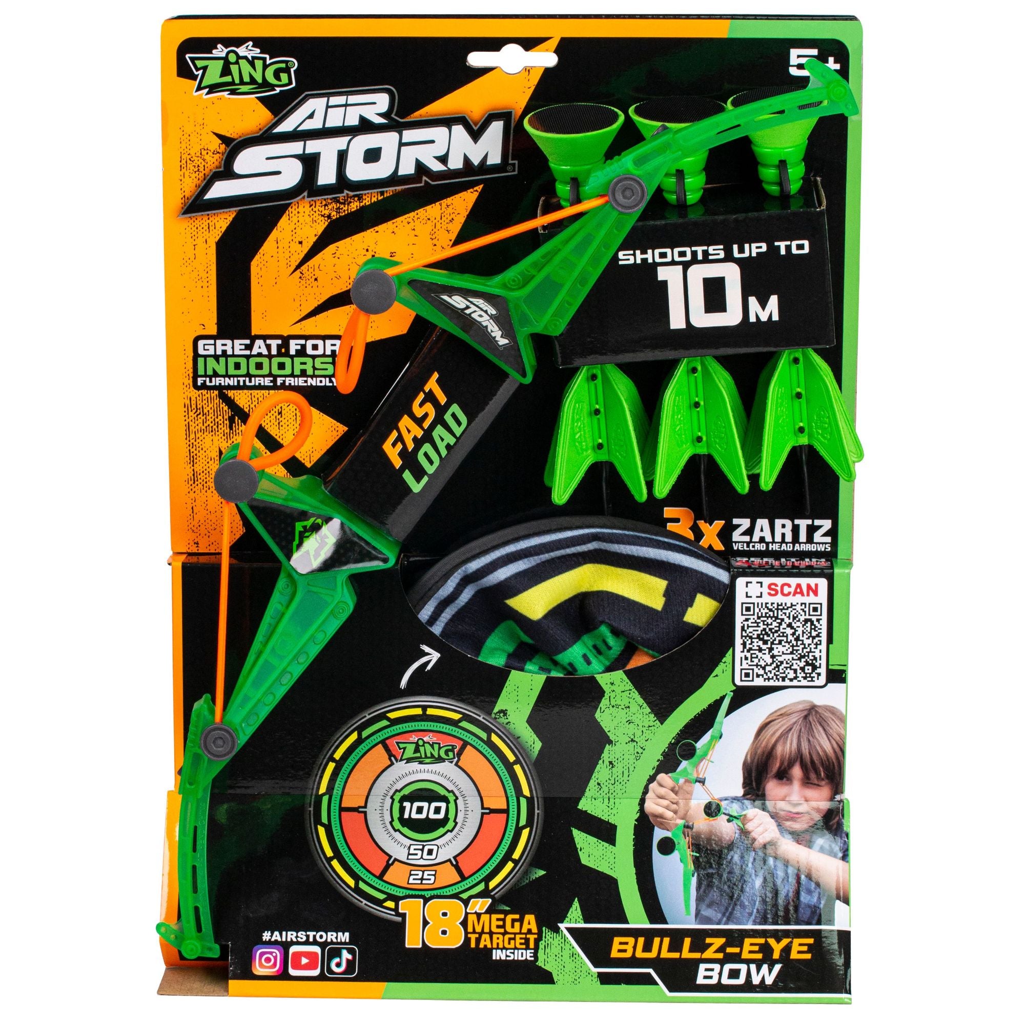 Zing Air Storm Assorted Styles Bullz-Eye Lightweight Archery Bow Set