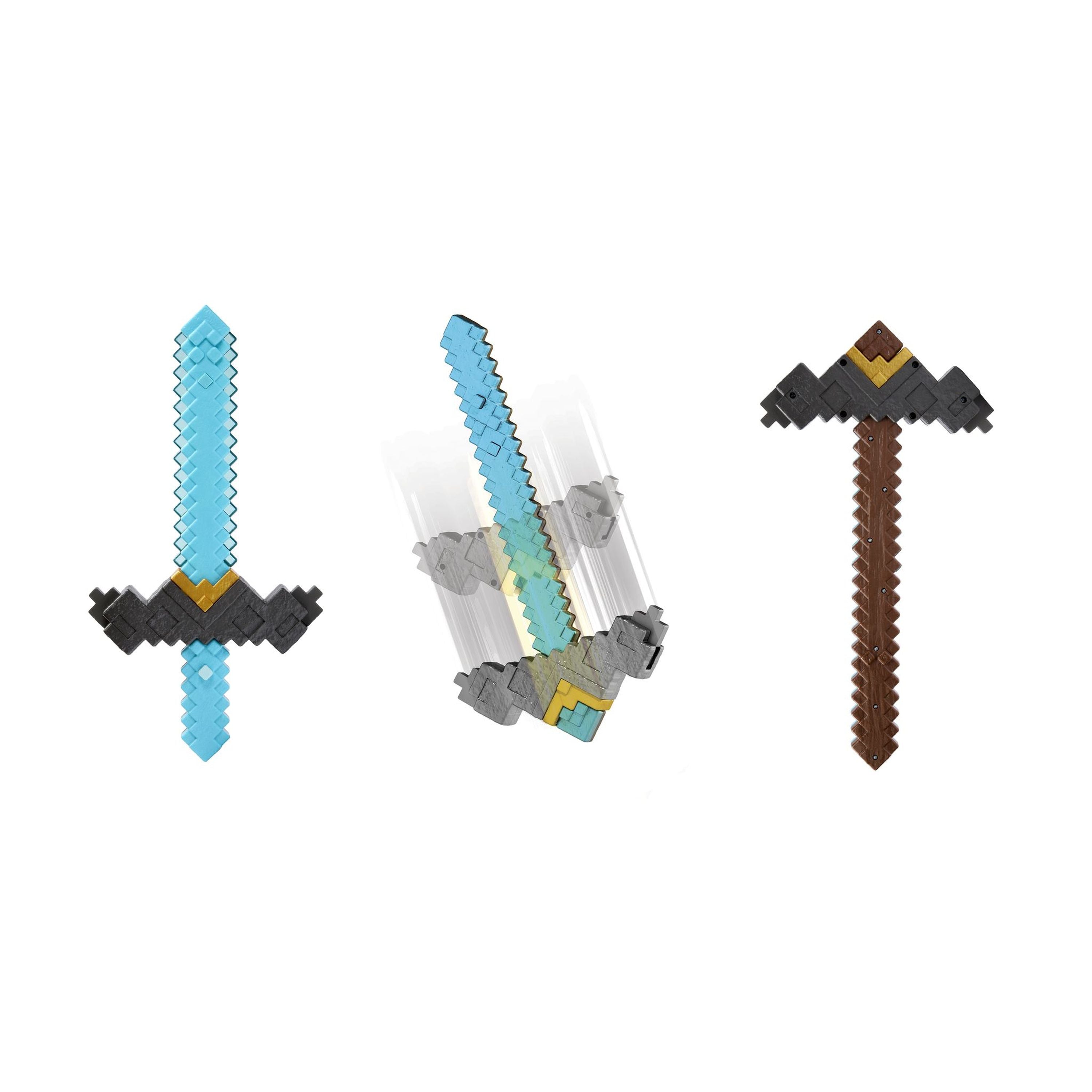 Hot Deal! A Minecraft Movie Inspired Click and Switch Sword - Pickaxe Toy for All Ages
