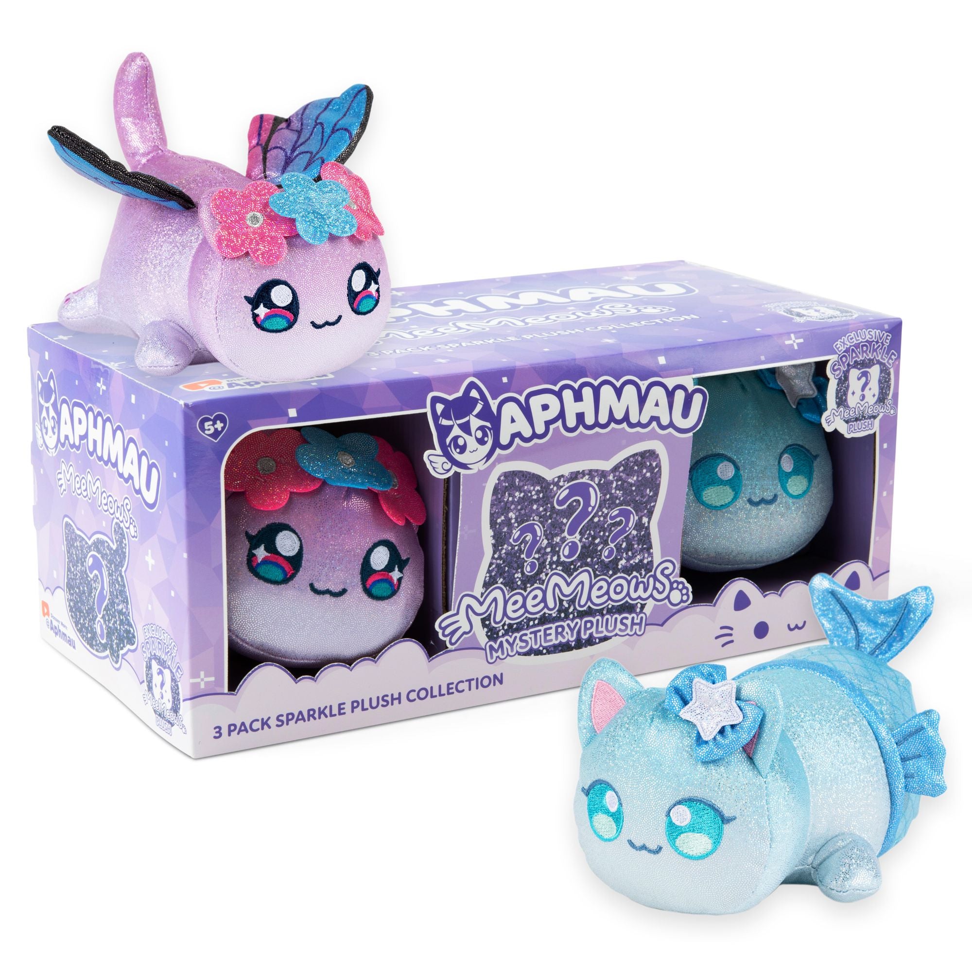 Hot Deal! 3-Pack 6-Inch Aphmau MeeMeows Plush from Sparkle Collection