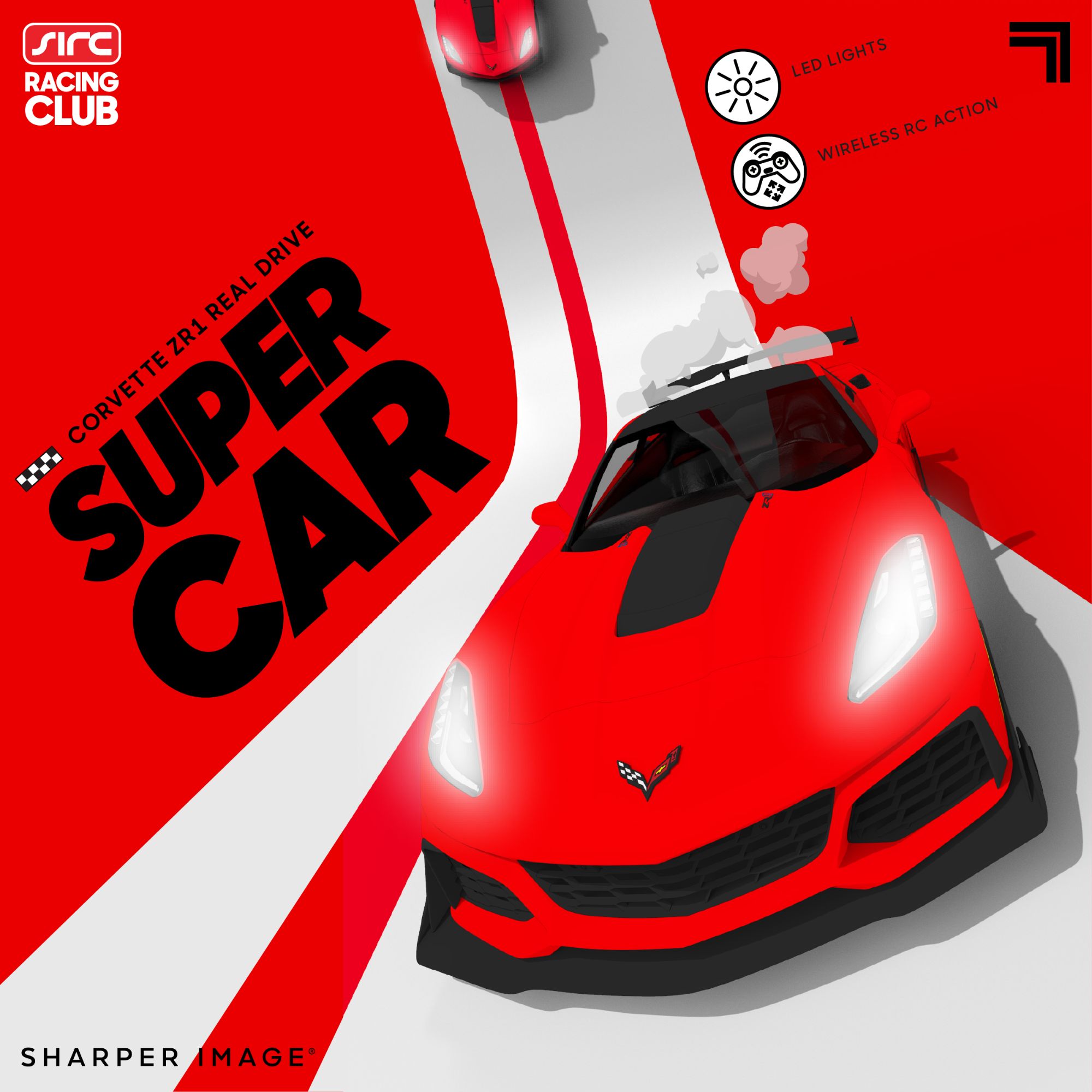 Sharper Image 1:16 Scale RC Real Drive Chevrolet Corvette with Dual Control Modes