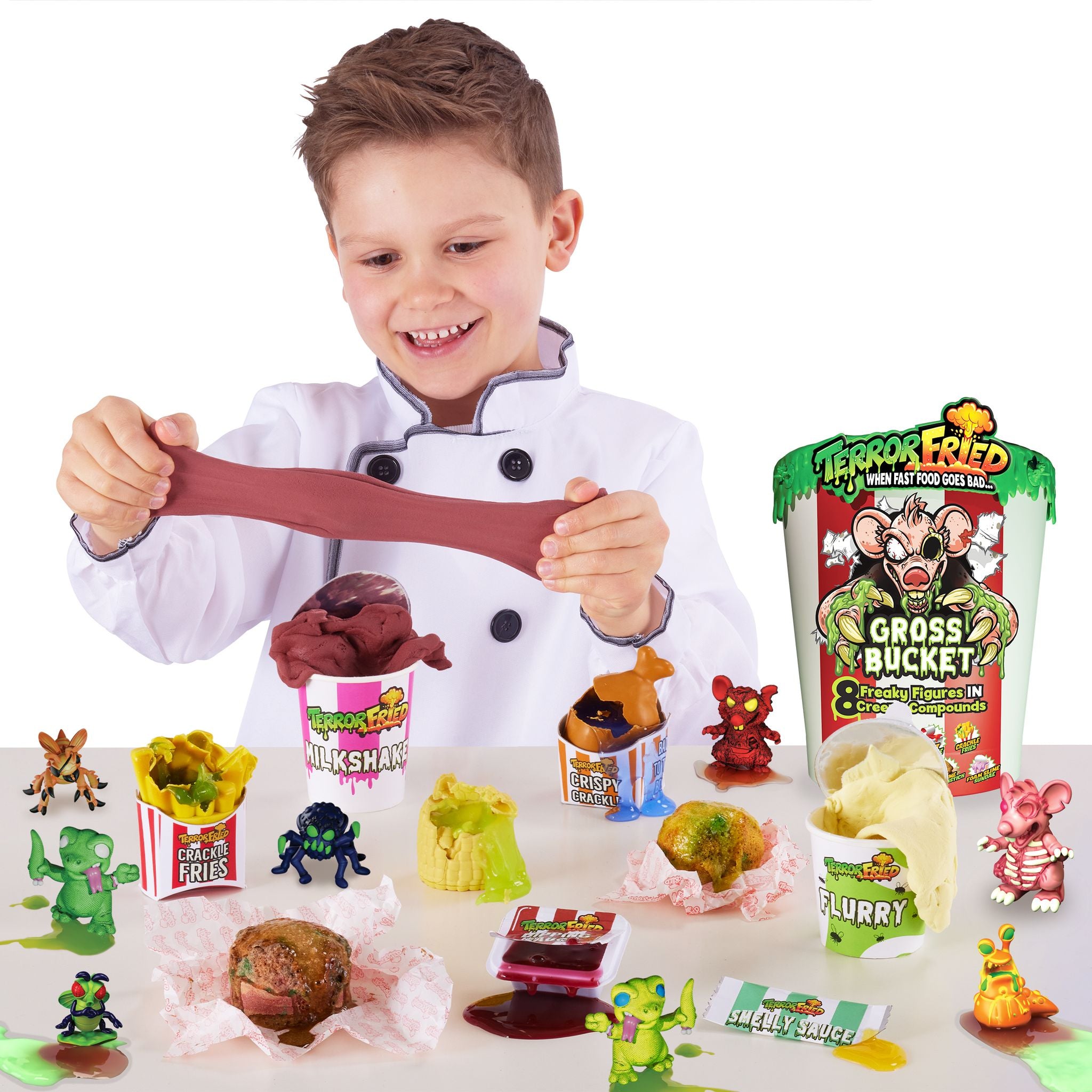 Get the Thrilling Terror Fried Gross Bucket - 8 Freaky Figures Inside!