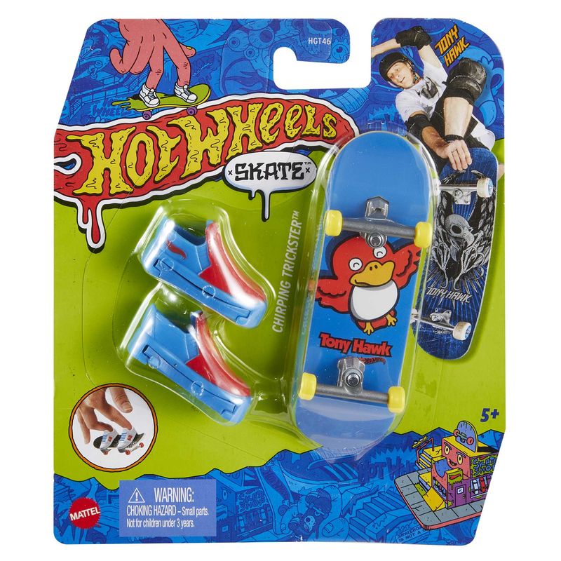 Hot Wheels Skate Fingerboard Single Pack - Tony Hawk Originals - Cool Design for Sick Stunts