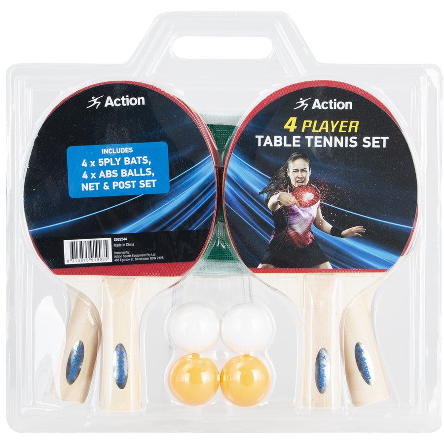 Hot! Four - Player Action Sports Table Tennis Set