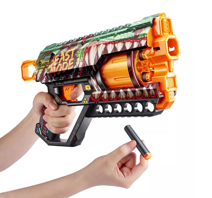 ZURU X Shot Skins Griefer Blaster - 6 Unique Skins, 90 - Foot Range Beast