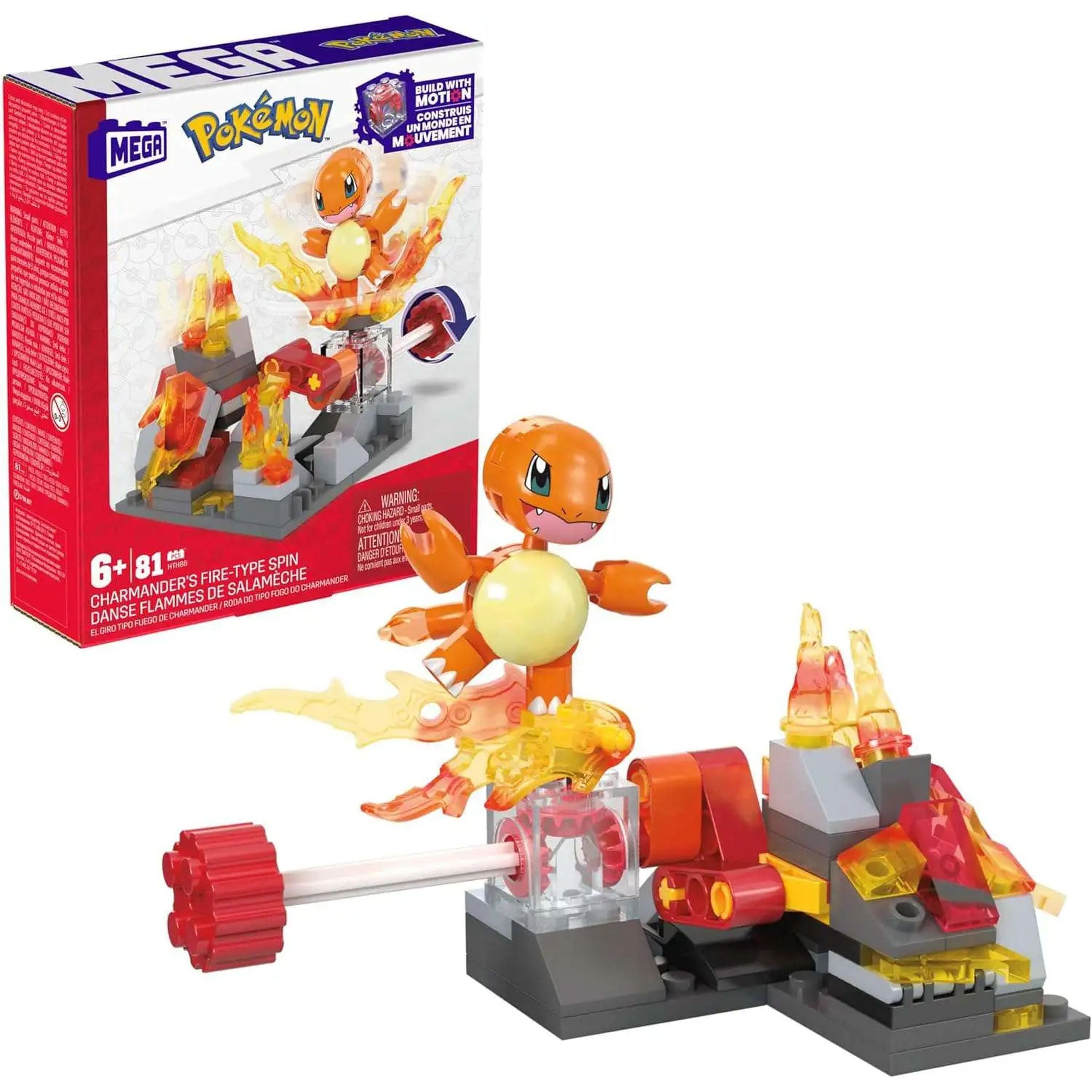 MEGA Construx: Pokemon Charmander's Fire-Type Spinning Set - Exclusive!