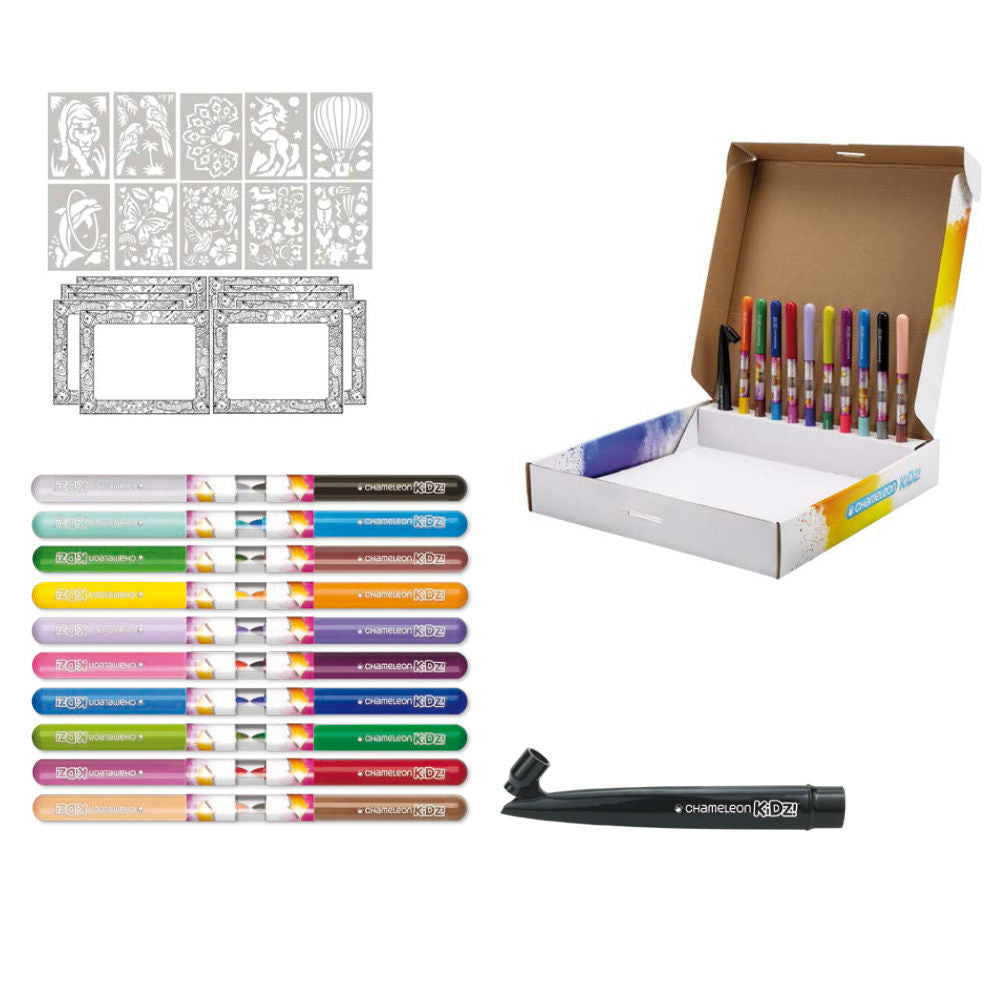 Hot! Chameleon Kidz 20-Marker Creativity Spray Station Kit