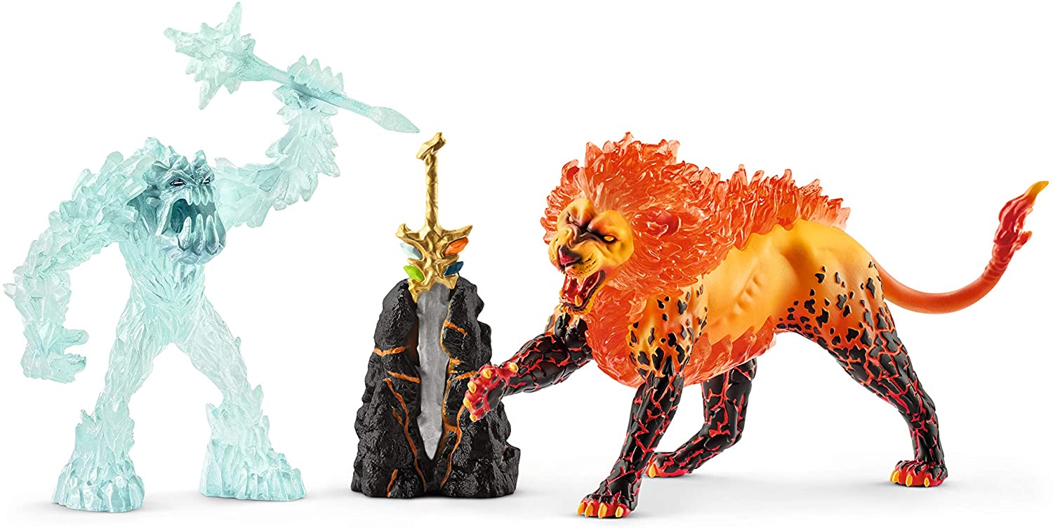 Hot Deal! Schleich Frost Monster vs Fire Lion Superweapon Battle Set