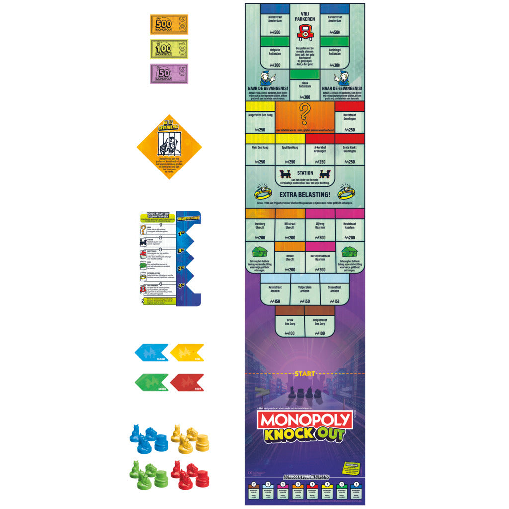 Hot Deal! Monopoly Knockout - An Up - and - Active Family Party Shuffleboard - Style Board Game