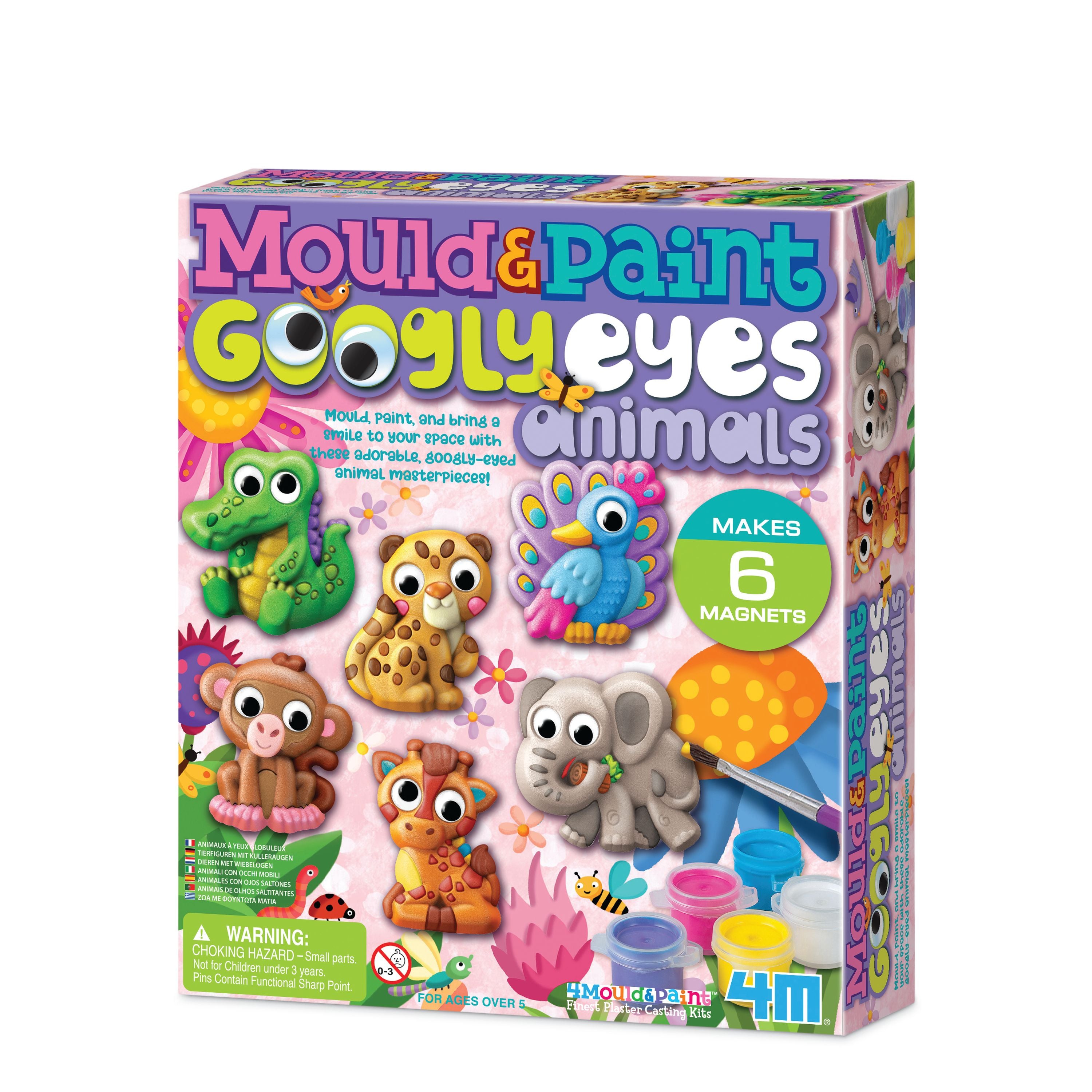 4M Googly - Eyed Animal Mould & Paint Set: Create 6 Fun Magnets
