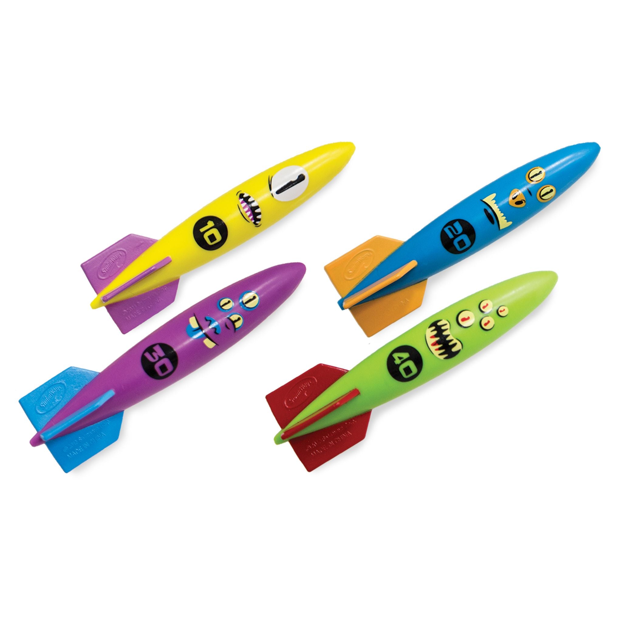 Swimways 4-Pack Toypedo Bandits - Colorful Hydrodynamic Pool Toys