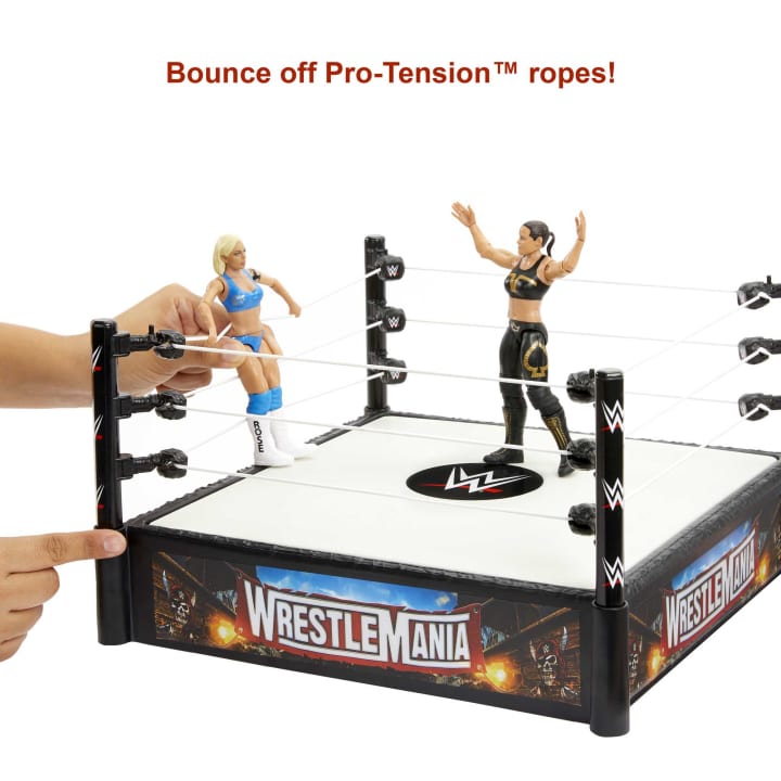 14 - inch Authentic WWE Superstar Wrestling Ring with Pro - Tension Ropes