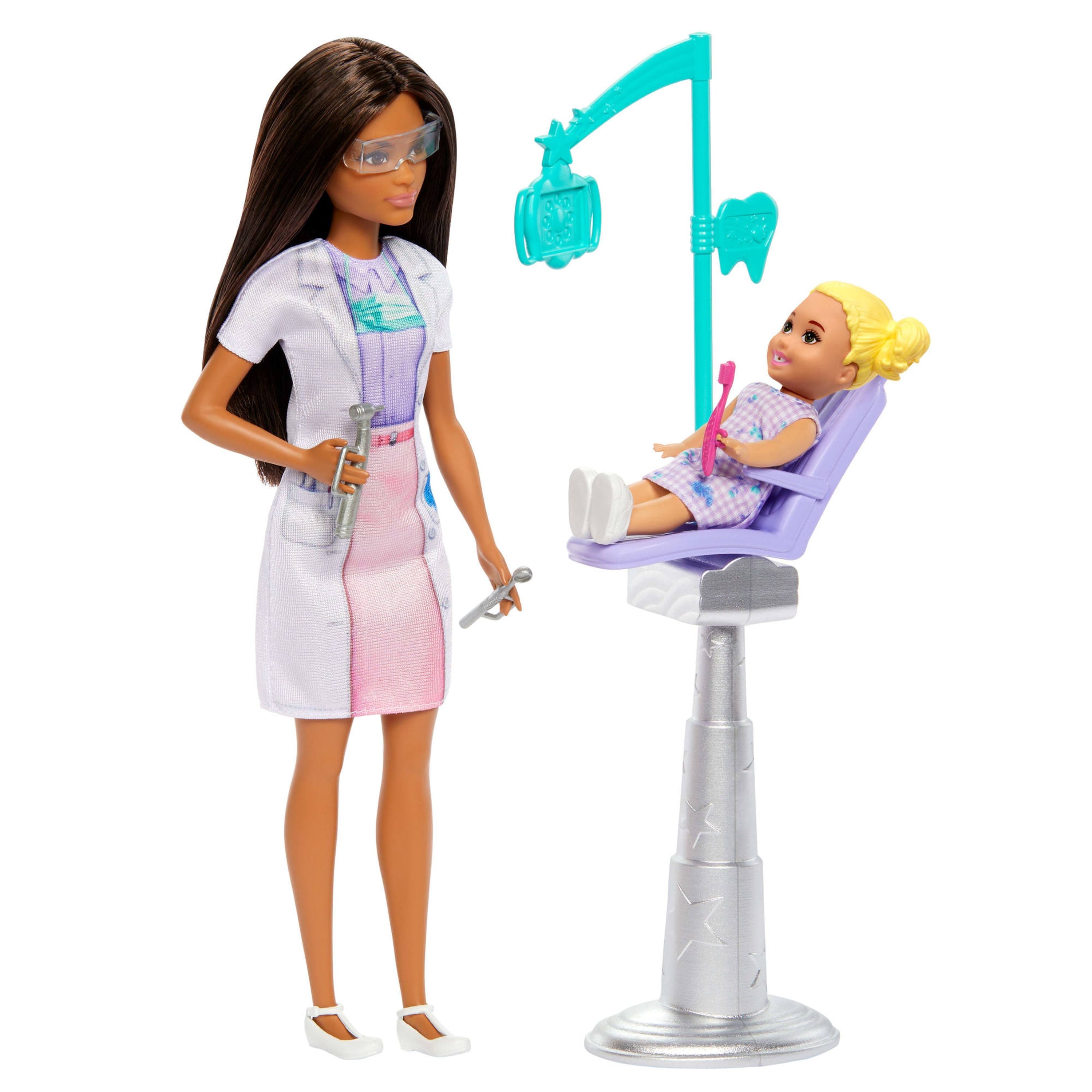 Hot Deal! Barbie Dentist Brunette Doll Playset for Kids to Explore Career Roles