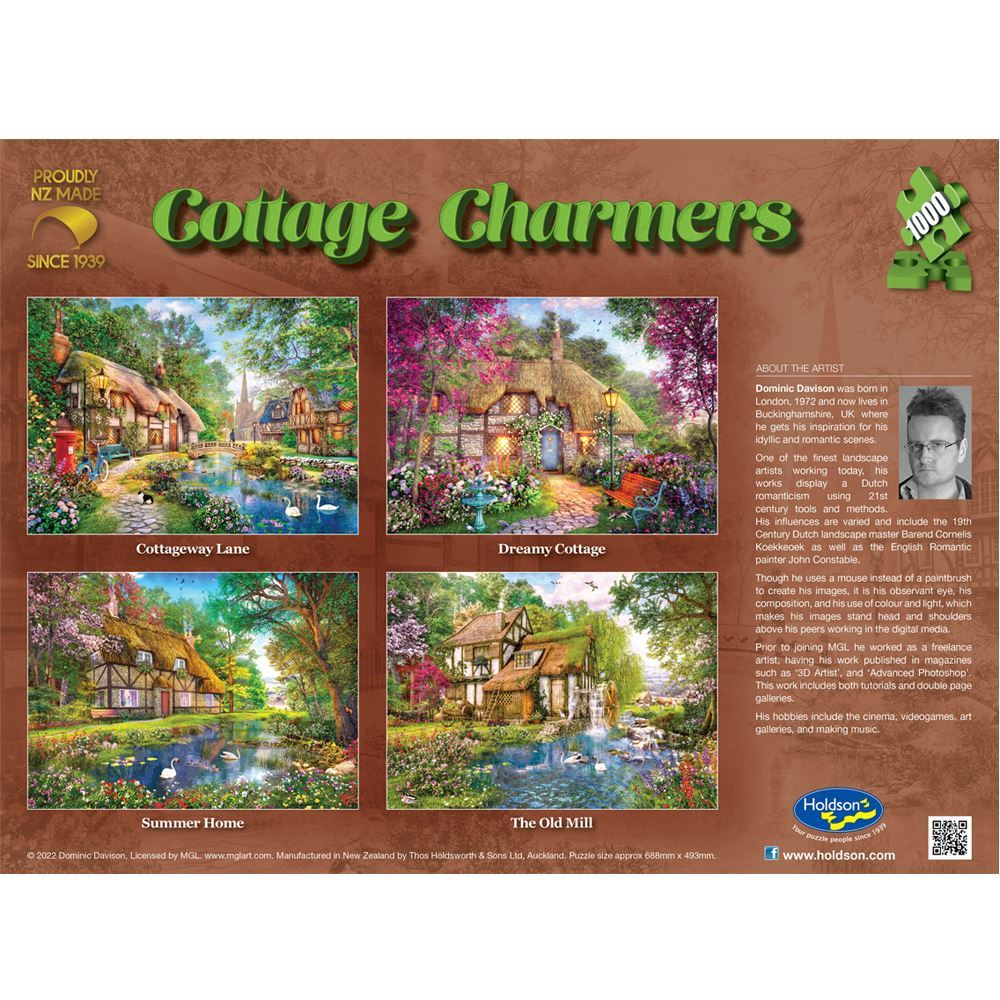 1000-Piece Cottage Charmers Jigsaw Puzzle - Cottageway Lane and More