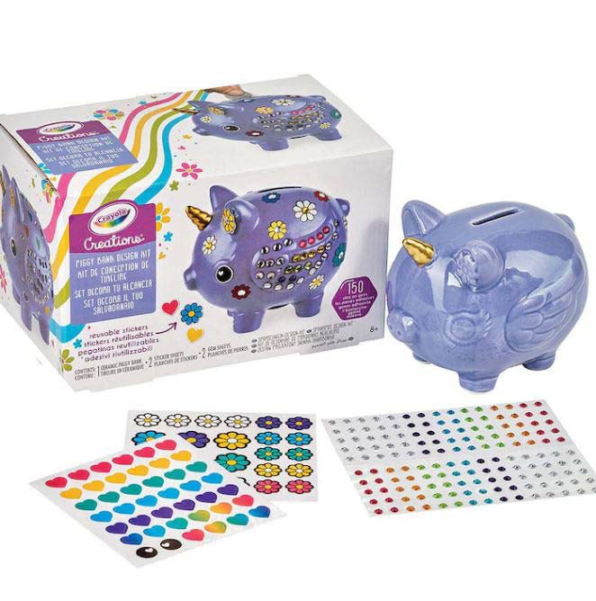 Hot Sale! Crayola Uni Themed Ceramic Piggy Bank Design Kit for Kids Aged 8+