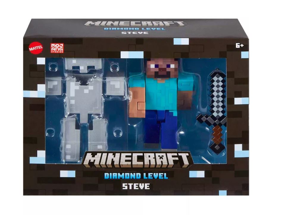 Adult-Designed 5.5-Inch Minecraft Diamond Level Steve Action Figure