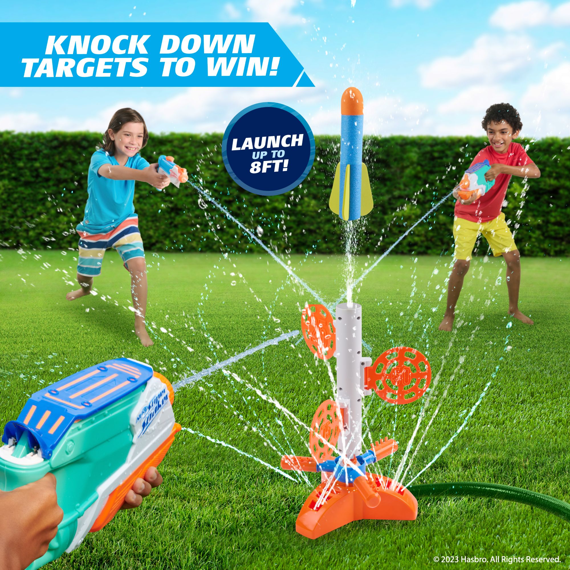 Hot! NERF Super Soaker Skyblast Target Sprinkler Outdoor Game