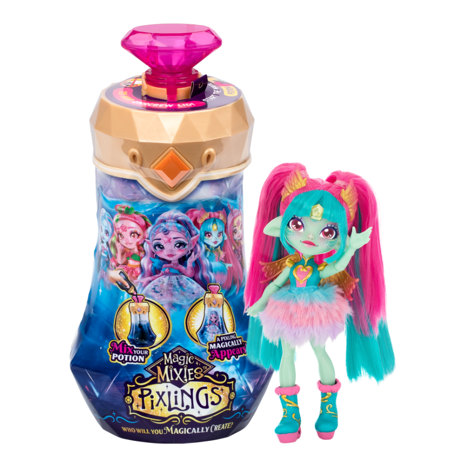 Magic Mixies Pixlings S1 - Amber The Dragon Pixling Doll with Magical Reveal
